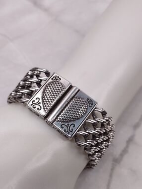 Brighton Mesh Link Chain Bracelet with Decorative Clasp